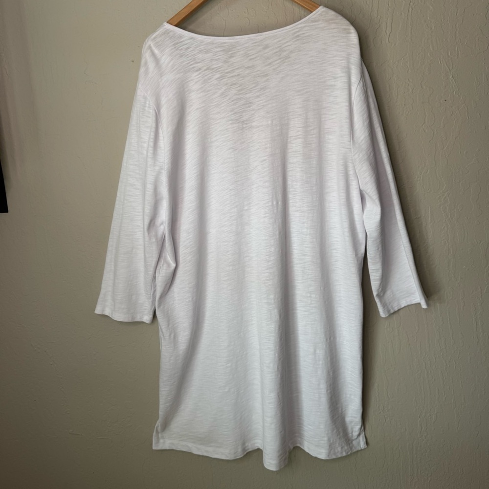 BODEN 100% Cotton White Knit Dress Tunic Beach Swim Cover Up Tassel Tie Size 18 - Picture 10 of 15